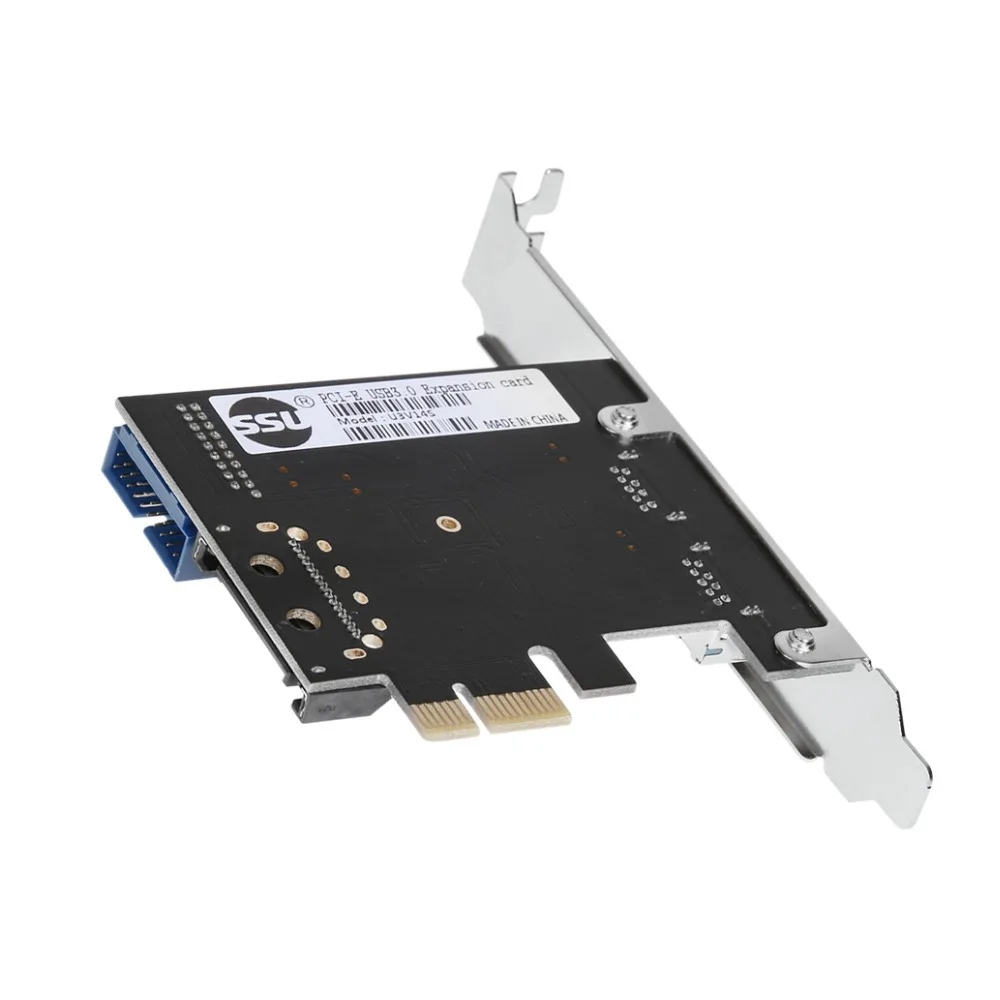 Внешнее 2 Порты USB 3 0 + внутренний 19 контактный разъем PCI Express x1 карты контроллера 100