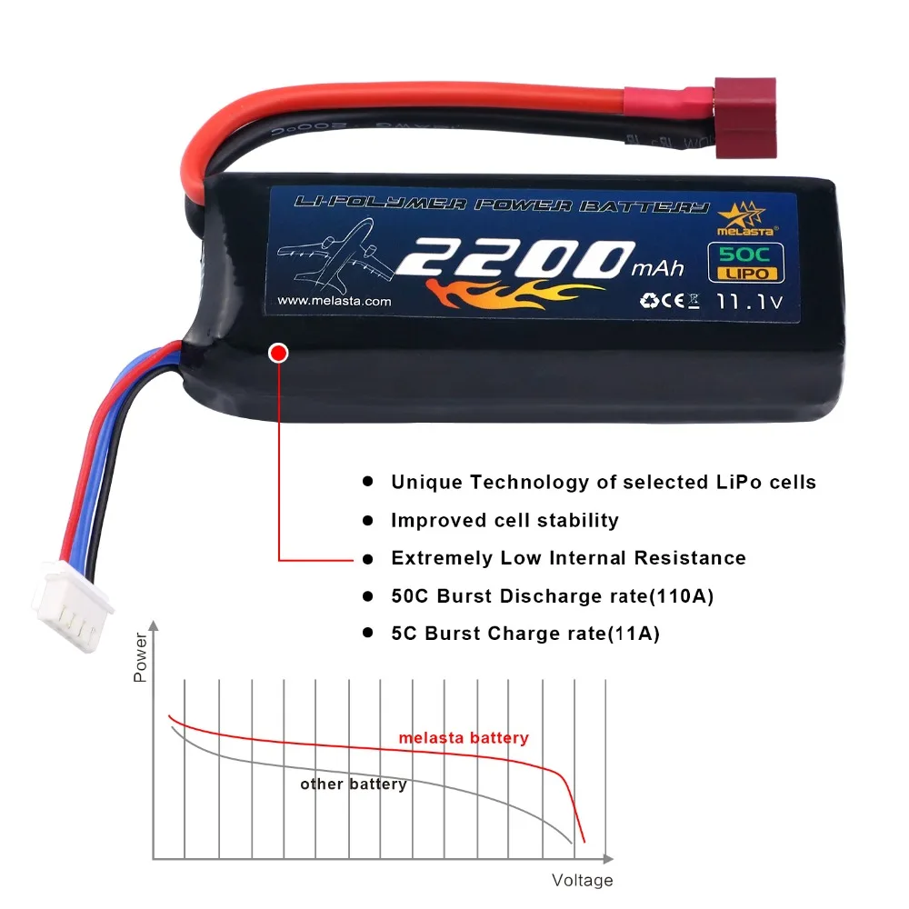 Melasta 3 S 11 1 V 2200 mAh 50C Lipo батарея RC с разъемом Deans-T для самолета вертолета лодки дрона