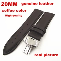 new arrived high quality 10pcslot 20mm genuine leather watch band watch strap watch parts coffee color 110708