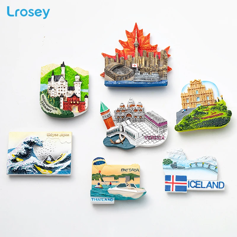 

World Travel Fridge Magnet Souvenir Venice Canada Famous Building Refrigerator Magnet Stickers DIY Home Decor message holder