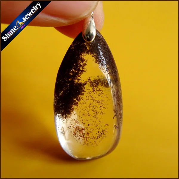 Limited Sale Natural Green Phantom Crystals cabochon setting Necklace Pendant Stone Beads for DIY Jewelry Making JS010 | Украшения и