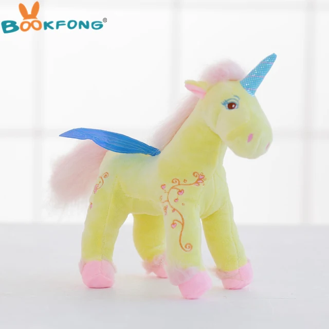 30cm yellow H Мультяшная плюшевая игрушка в виде единорога Kawaii, единорога, лошадка с куклой, мягкая плюшевая подушка в виде животного, высокое качество, детский подарок на день рождения, Рождество, 20-85 см - Цвет: 30cm yellow H