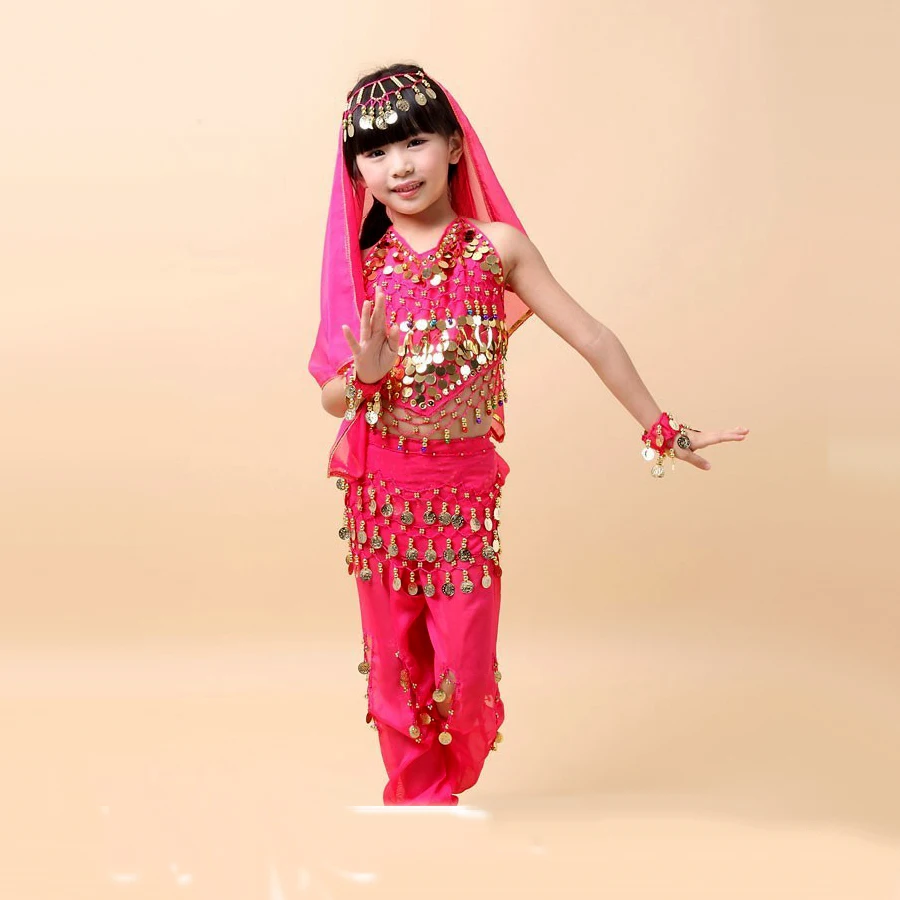 Детский костюм для танца живота 2 шт. (топ + штаны) девочек живота|kids belly dance costumes|belly