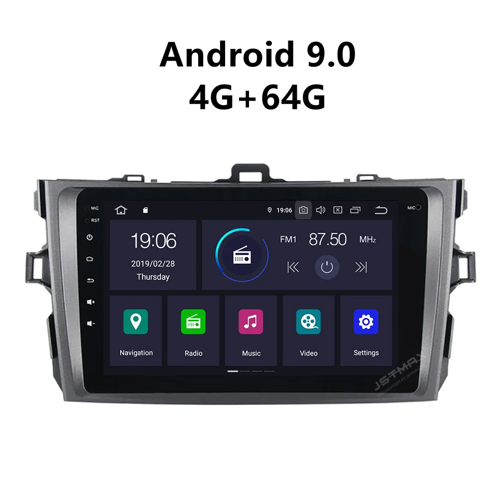 JSTMAX 8 ''Android 9 0 4G + 64G ISP экран автомобиля Радио стерео плеер для Toyota Corolla 2009 2010 2011