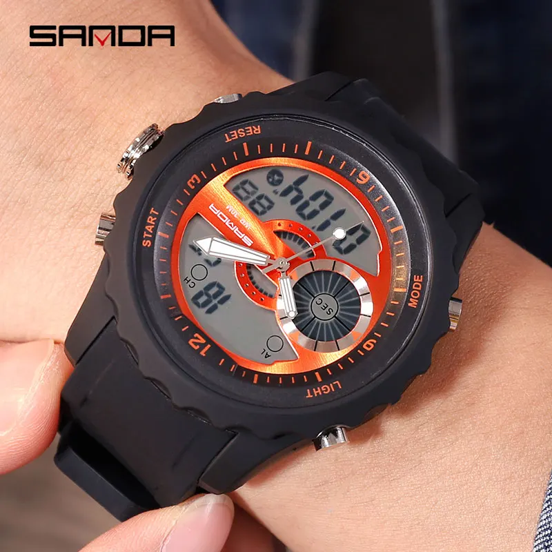 2018 SANDA Militaire Sport Horloge Mannen Waterdichte Elektronische светодиодный Digitale Mannelijke Klok Siliconen 769|Женские