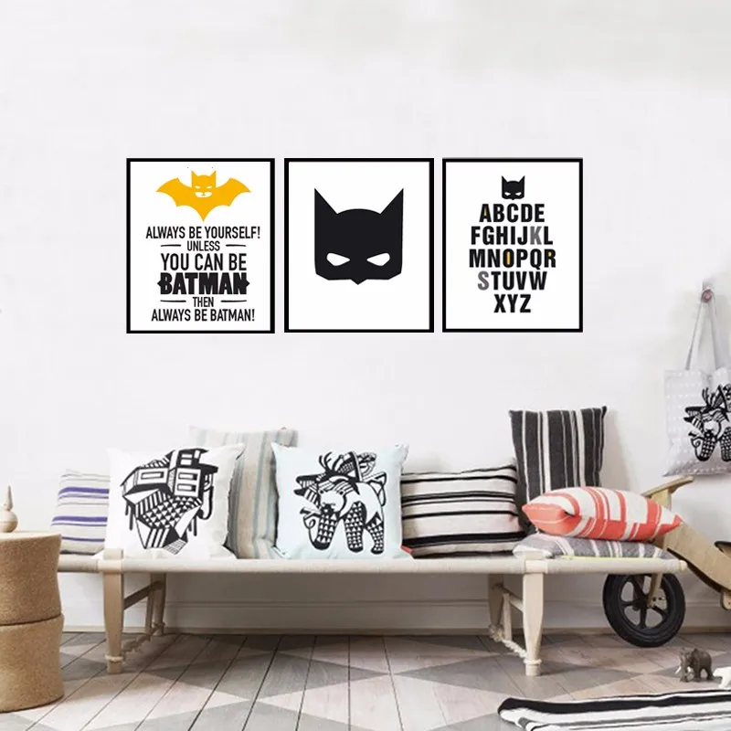 Super Hero Batman Poster Canvas Painting Wall Art by Numbers Pictures for Living Room No Frames | Дом и сад