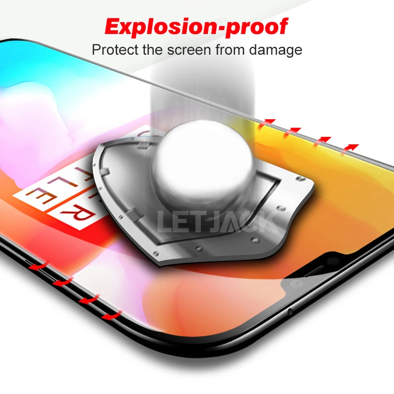 3D изогнутый край углеродного волокна полное покрытие закаленное стекло для One Plus
