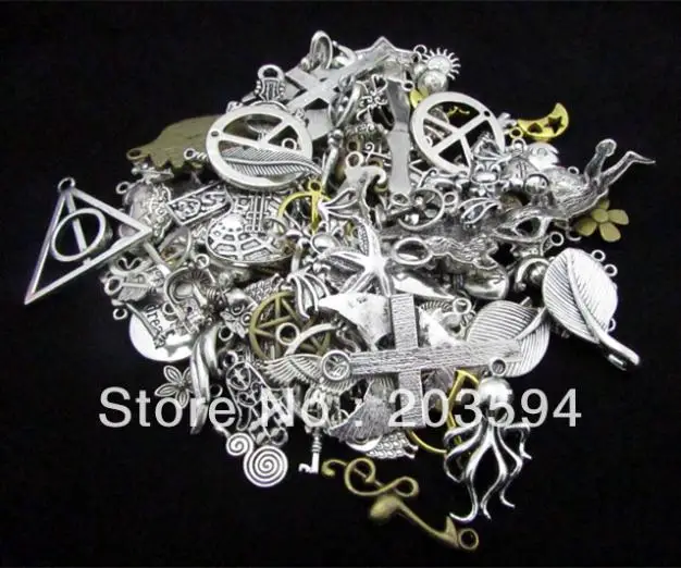 Распродажа! 50 шт. Ассорти брелоки цинковый сплав металлическая Очаровательная