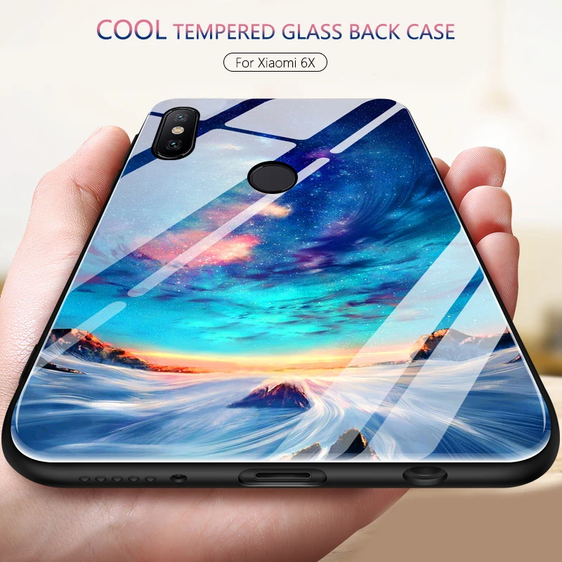 CHYI pattern case For Xiaomi Mi A2 glass Mi6x back cover Explosion-proof shockproof for mi 6x hybrid | Мобильные телефоны и