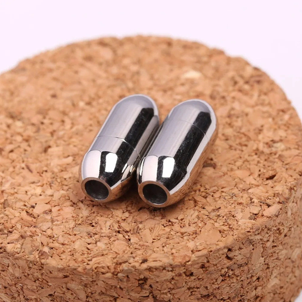 

onwear 5pcs silver tone stainless steel magnetic clasps for 3mm round leather bracelet necklace making diy jewelry findings
