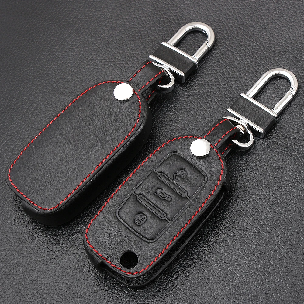 Кожаный чехол для автомобильного ключа VW Passat CC POLO Golf GTI jetta tiguan Gol CrossFox Eos Scirocco Beetle