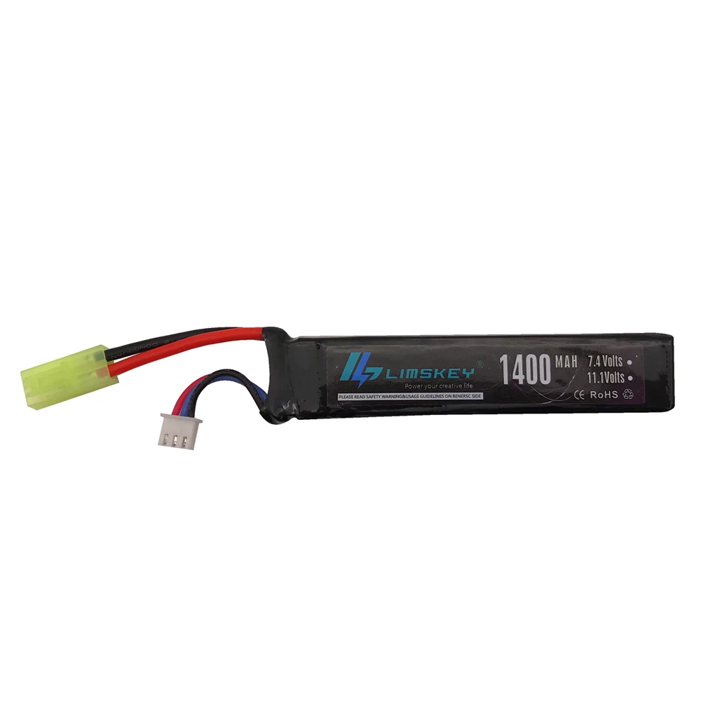 

Аккумулятор Limskey RC Lipo, 7,4 В, 1400 мА · ч, 25C, аккумулятор для мини-страйкбола, аккумулятор для пистолетов, литий-полимерный аккумулятор для радиоу...