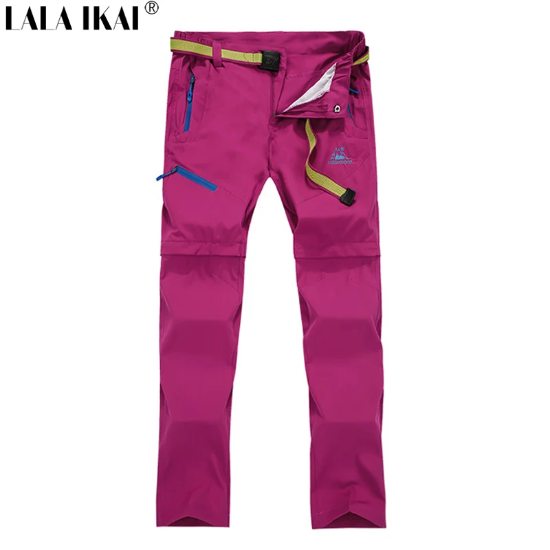 Съемный Штаны для прогулки женщин быстросохнущая летние дышащие походы кемпинг