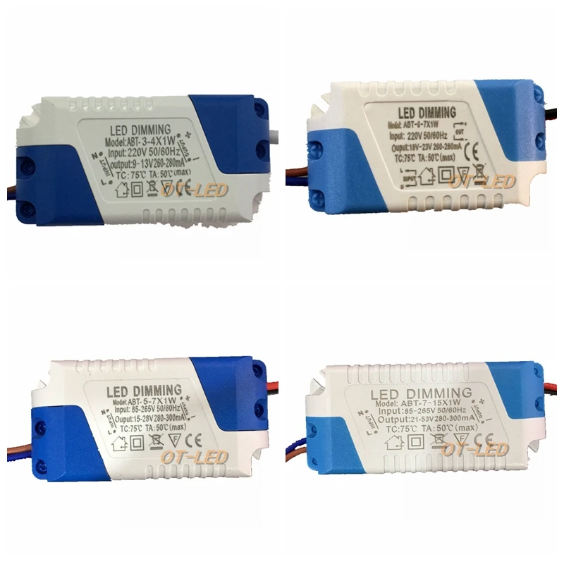 

Dimmable Isolated 300mA 3-4x1W 5x1W 6-7x1W Led Driver 3W 4W 5W 6W 7W 9W 10W 12W 20W 24W Power Supply AC 110V 220V for LED lights