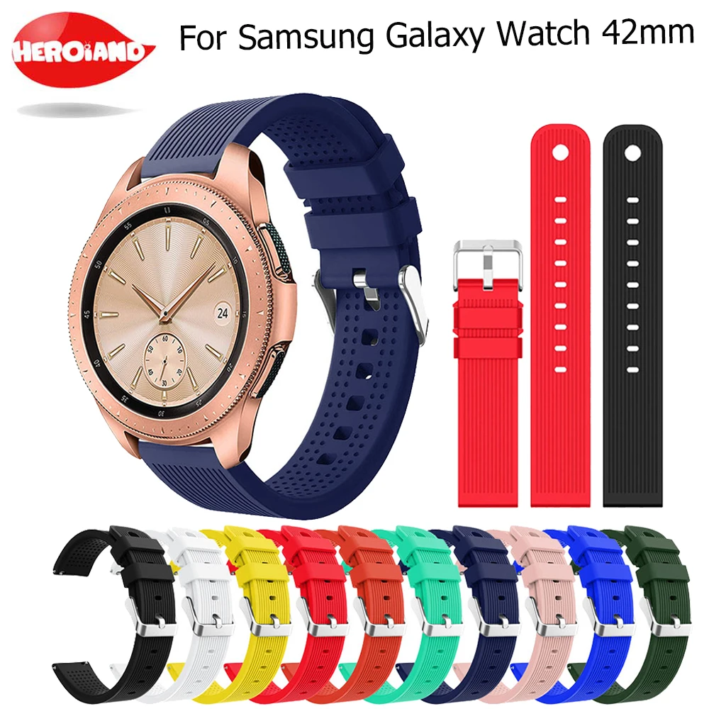 Ремешок сменный силиконовый для Samsung Galaxy Watch 42 мм Воздухопроницаемый браслет Garmin