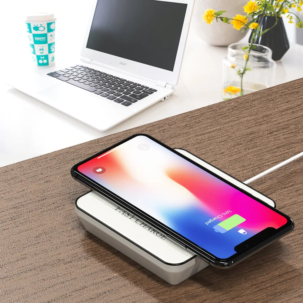 EPULA Wireless Charger For iPhone 8 Plus / X Fast Charging Samsung S8 Edge S7 Nexus5 Lumia 1520 Qi | Электроника