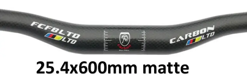 matte FCFB матовый mtb Руль Горный велосипед, велосипедное углеродное Руль 25,4*380- 720 мм плоский или подъем бар Велоспорт Запчасти - Цвет: matte