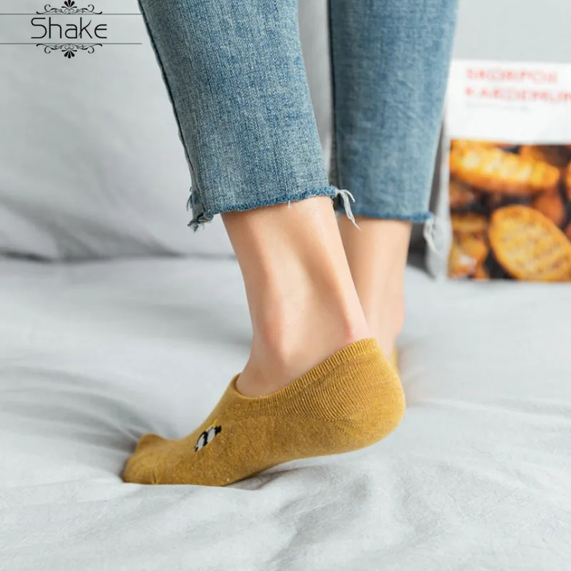 Оптовая продажа носки с вышивкой животных из мультфильма женские невидимые