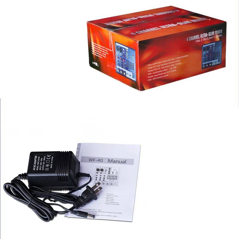 WF-4G Мини Audio Mixer Консоль с USB встроенный процессор эффектов 4 канальный микшер