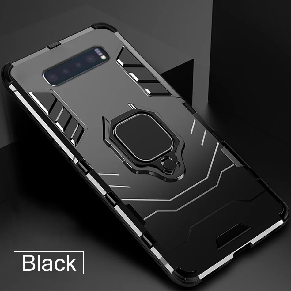 Black Роскошный Металлический автомобильный чехол-держатель для samsung Galaxy S9 S8 S10 Plus, чехол для телефона S10E S10 Lite, противоударный чехол - Цвет: Black
