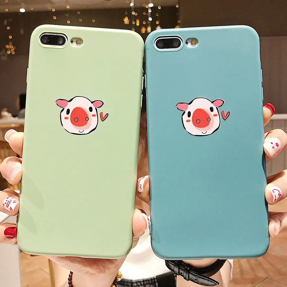 Чехол RAXFLY с милой Свинкой для iPhone Xr X Xs Max Мягкий силиконовый чехол телефона 7 8 6S Plus