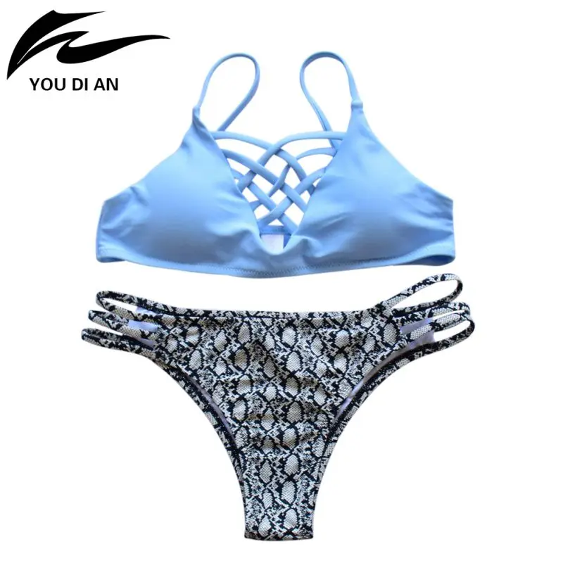 2017 Летний стиль цветочный принт женский бикини набор крючком кружевной