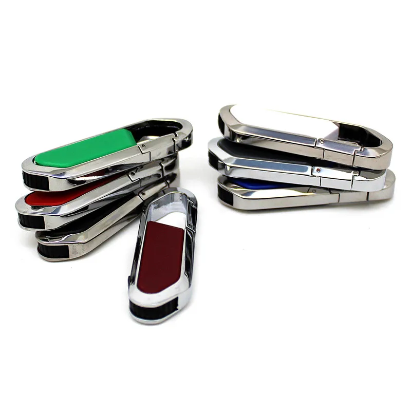 Металлический карабин кожаный USB флеш накопитель брелок на запястье карта 8 ГБ 16 32