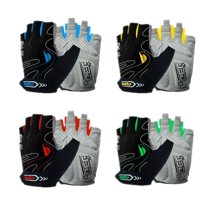Нескользящие дышащие велосипедные перчатки с полупальцами гелевой пропиткой