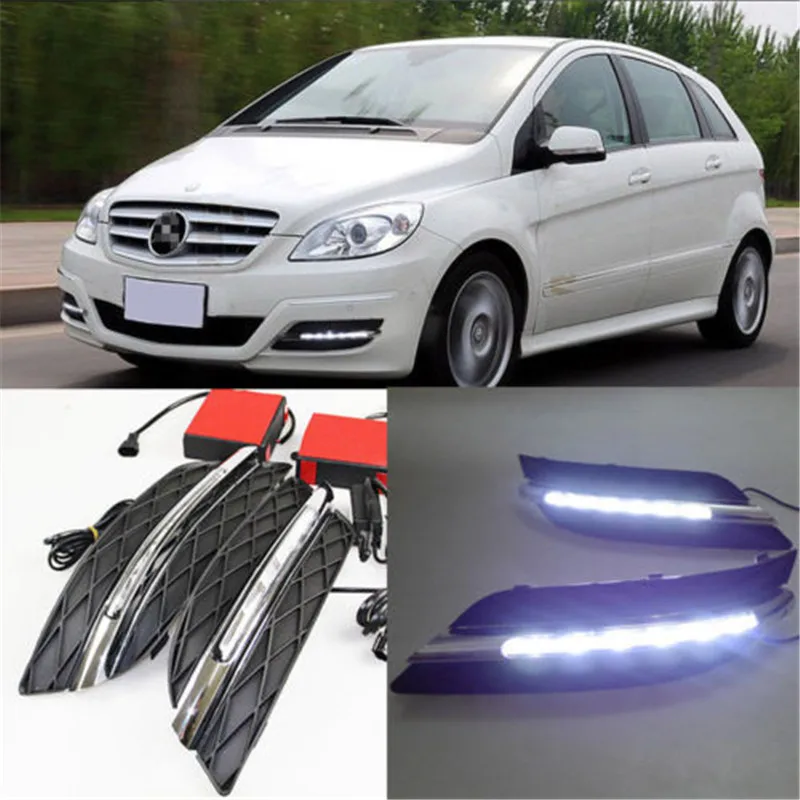 Белый светодиодный Габаритные огни DRL противотуманный фонарь для Mercedes Benz B CLASS W245