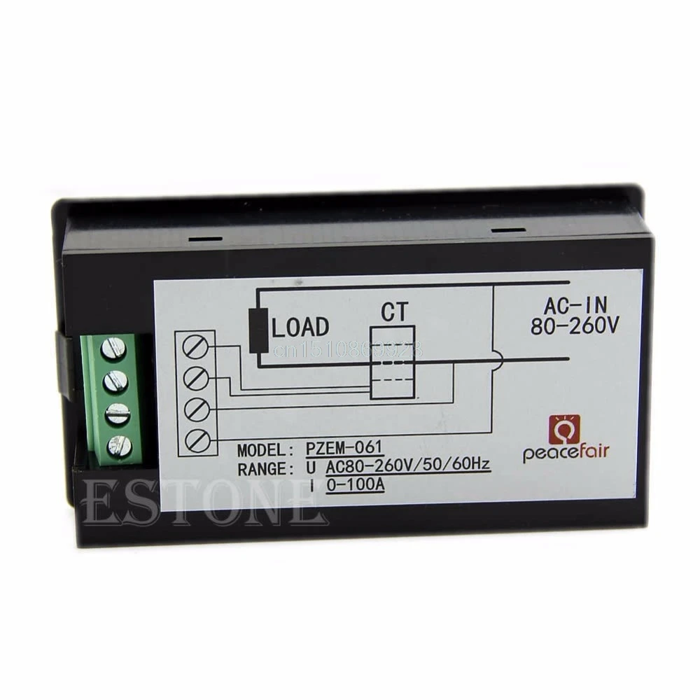 

AC 80-260V LCD Digital 100A Volt Watt Power Meter Ammeter Voltmeter High Quality