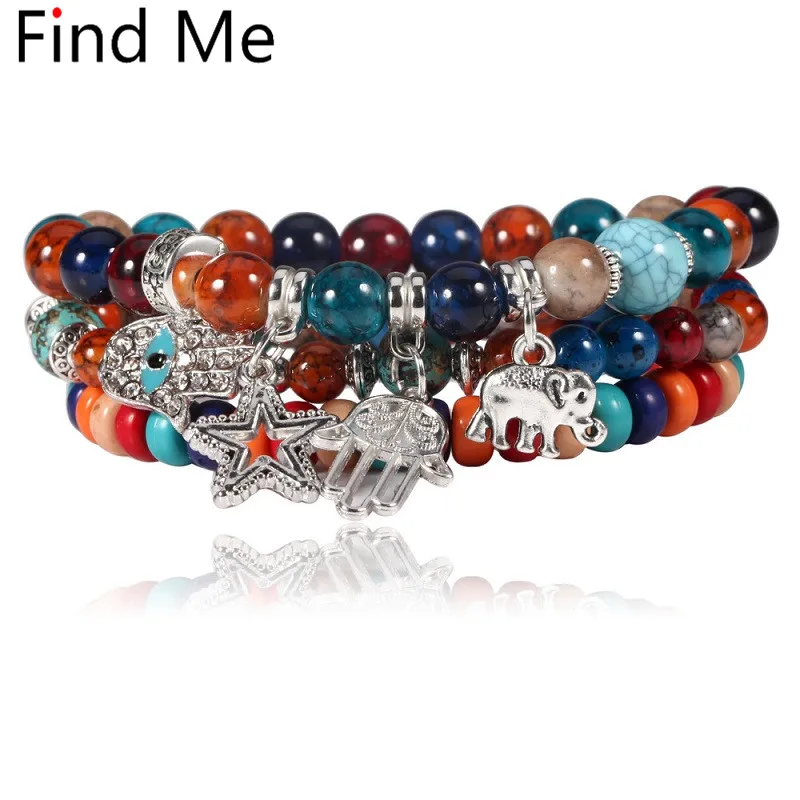 Женский винтажный браслет с бусинами Find Me этнический длинный Браслет в стиле