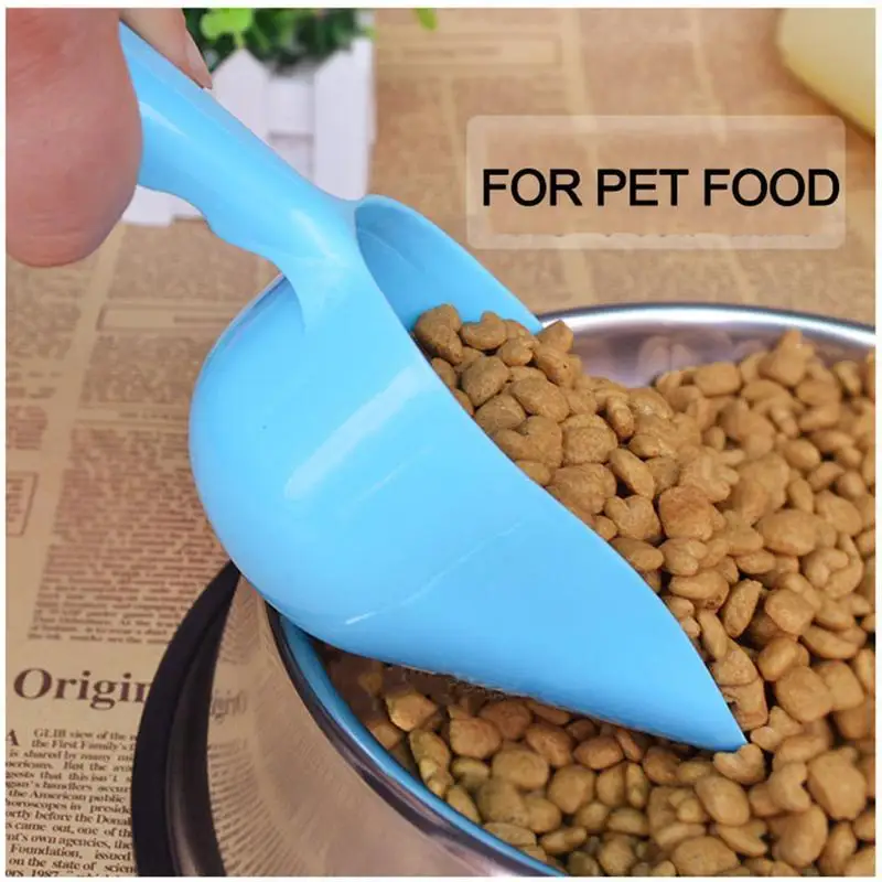 Plastic Pet Dog Food Dishes Feeder Bowl Scoop Shovel Dispenser Products Supplies Favors Feeding Tools | Дом и сад