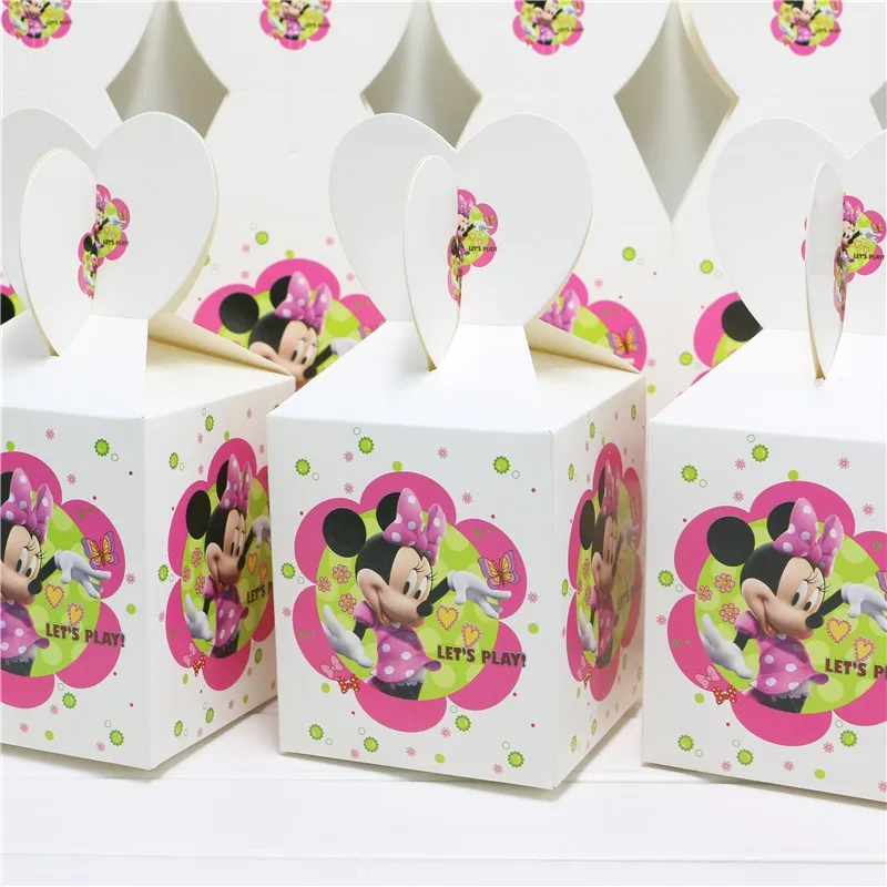 18pcs Minnie Mouse Theme Candy Box Chocolate Packaging Gift Kids Birthday Decoration Favors Gifts Bag Party Supplies | Дом и сад