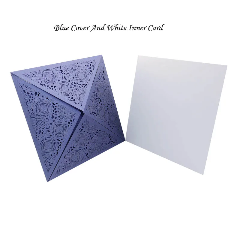 Cover And Inner Card 1 шт., лазерная резка, роскошная Цветочная Свадебная пригласительная открытка, бумага, элегантные кружевные конверты, с принтом, свадебные украшения, вечерние принадлежности - Цвет: Cover And Inner Card