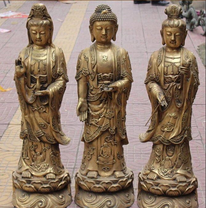 Xiuli 003292 39 &quotТибет Бронзовый Стенд Лотоса Западной Бог Будда Шакьямуни Кван-инь