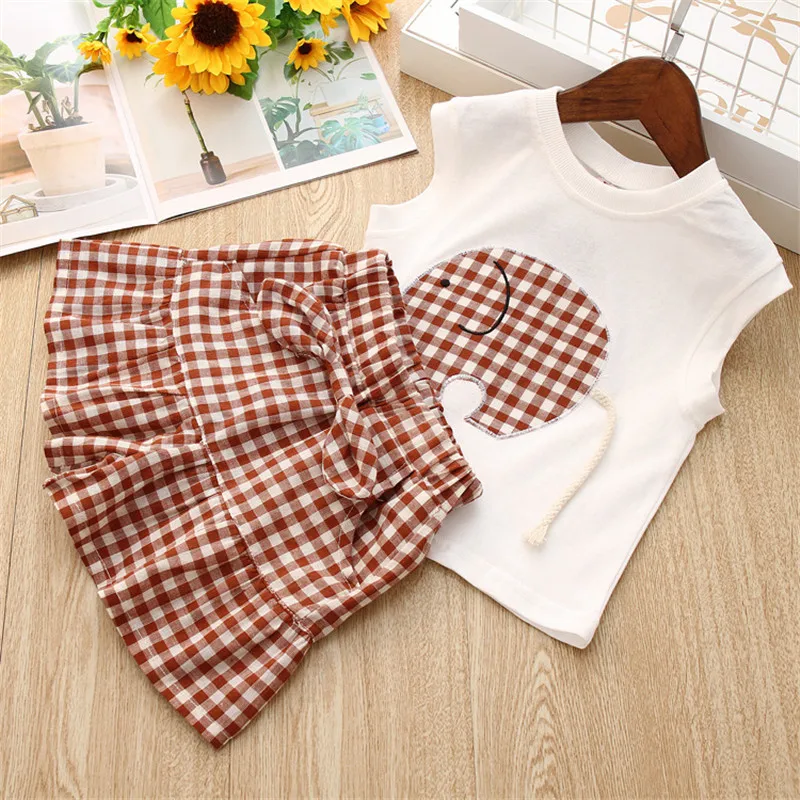 Dulce Amor/Одежда для девочек новый летний комплект одежды детей футболка без рукавов