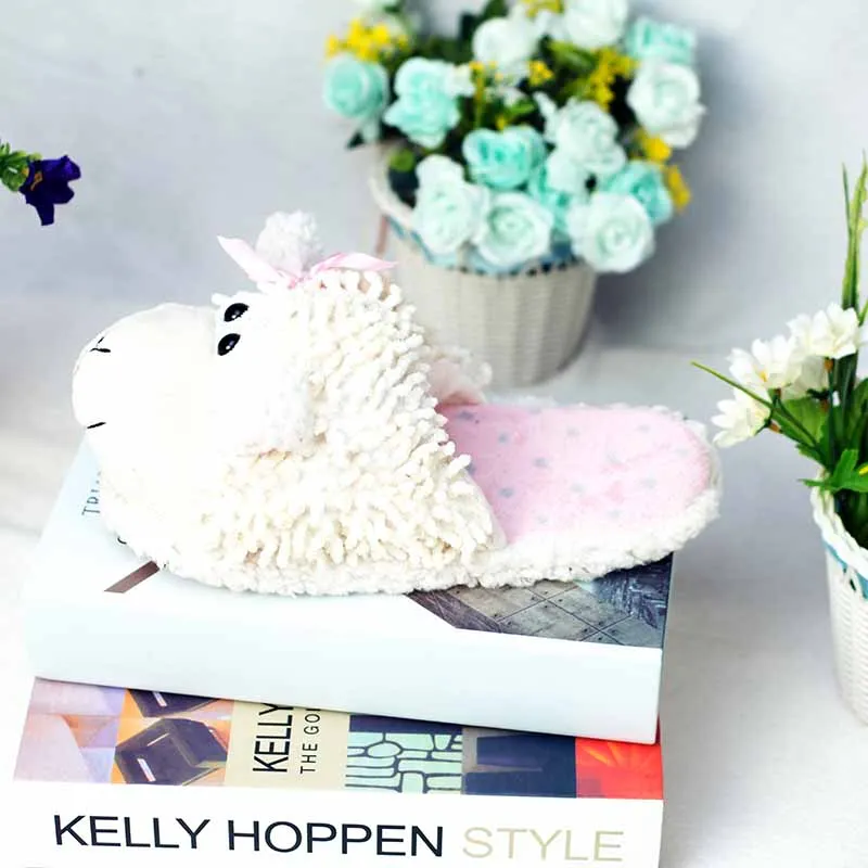 Lovers Warm Woman Slippers Winter Plush Home Floor Shoes House Slippers Children fur slippers Women Anime Cartoon Slippers