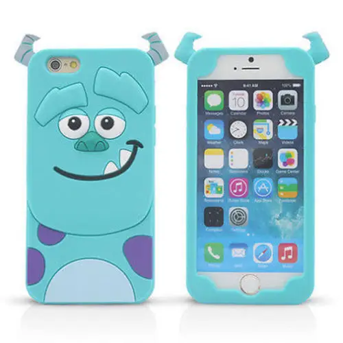Sulley Для iPhone 6 6s 4," популярный 3D милый мультяшный Мягкий силиконовый чехол для телефона задняя крышка милый Единорог противоударный новейший чехол с животными - Цвет: Sulley