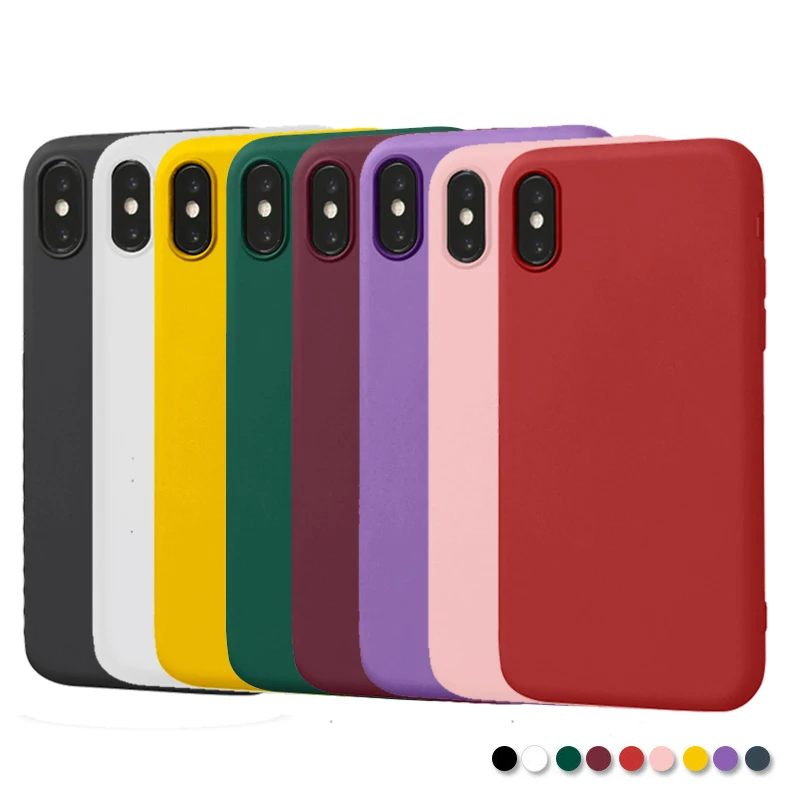 Siliicone TPU задняя крышка телефона для iphone7plus чехол матовый простой мягкий iphone7 iphoneXS XR