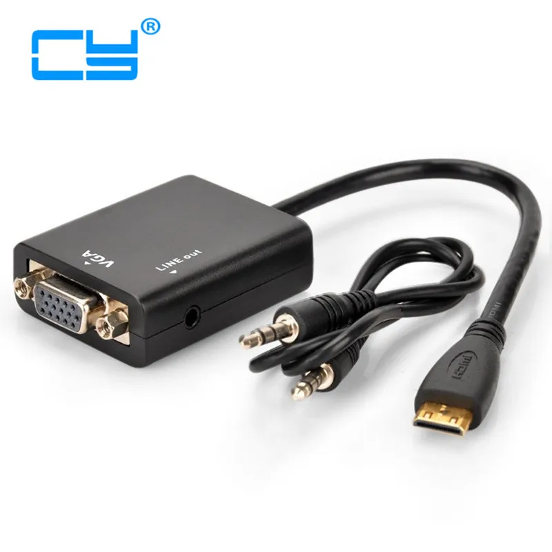 

Лидер продаж, высококачественный видеоконвертер 1080P Mini HDMI в VGA, адаптер с HD кабелем, внешним звуковым выходом, соединительная линия