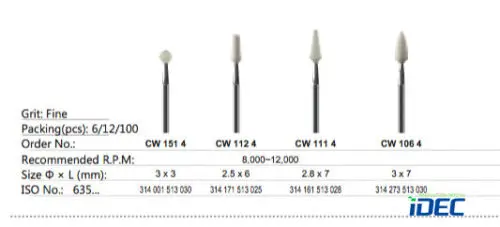 

Dental Burs Fine Ceramic Grinder for titanium alloy resin CW1