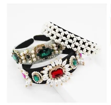 Модные женские ободки для волос в стиле барокко роскошный драгоценный камень и