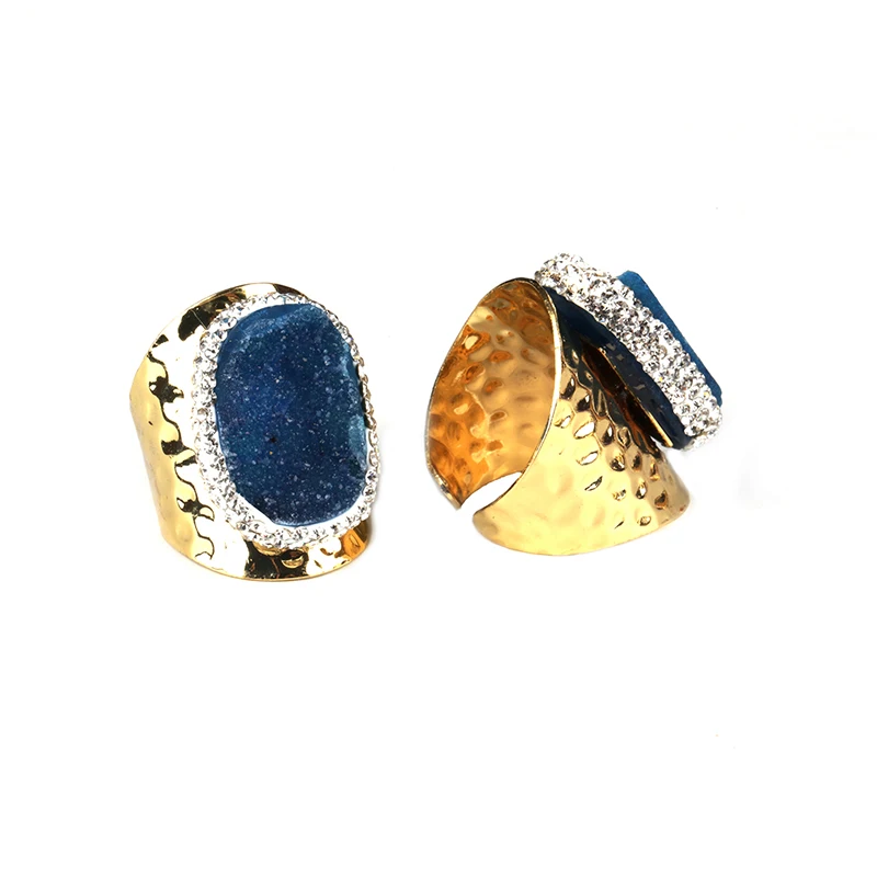 Натуральный Синий Грубая Druzy Drusy хрустальный камень горный хрусталь очарование