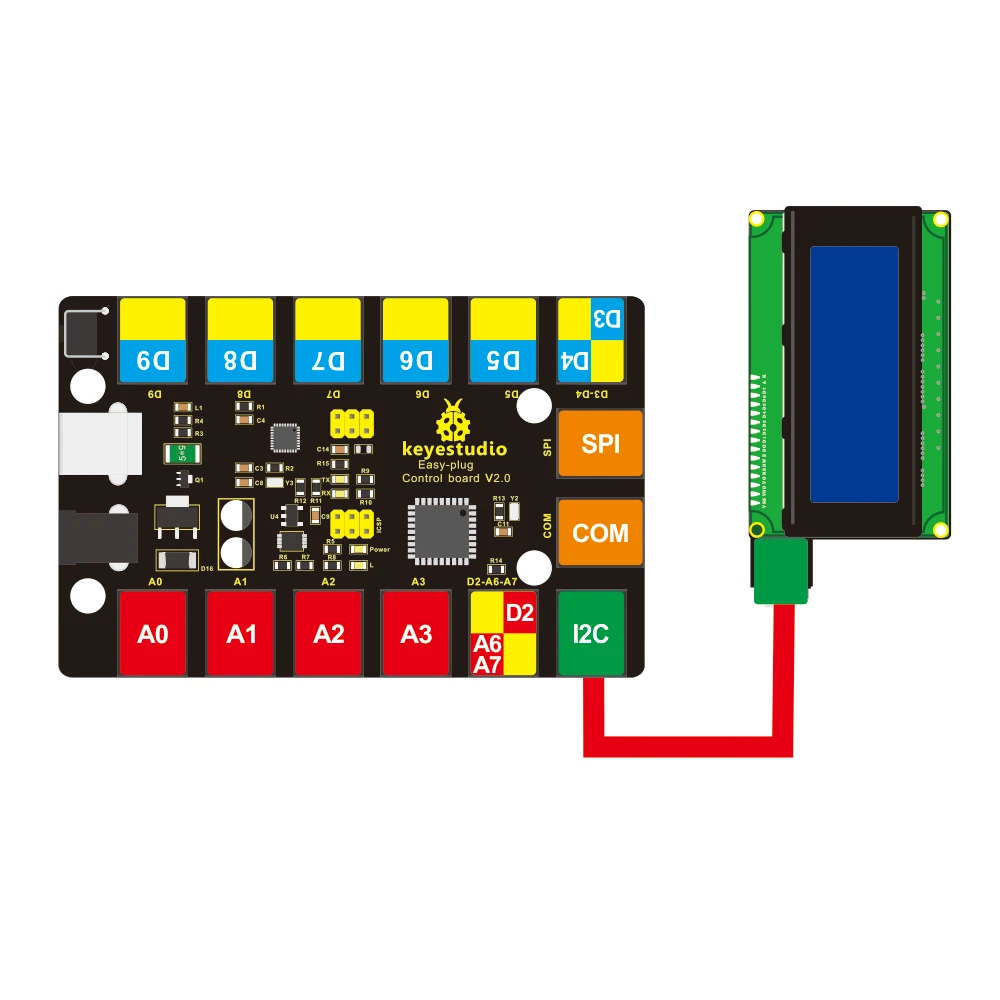 Новинка! Keyestudio EASY plug IEC 2004 ЖК-дисплей модуль для Arduino пара