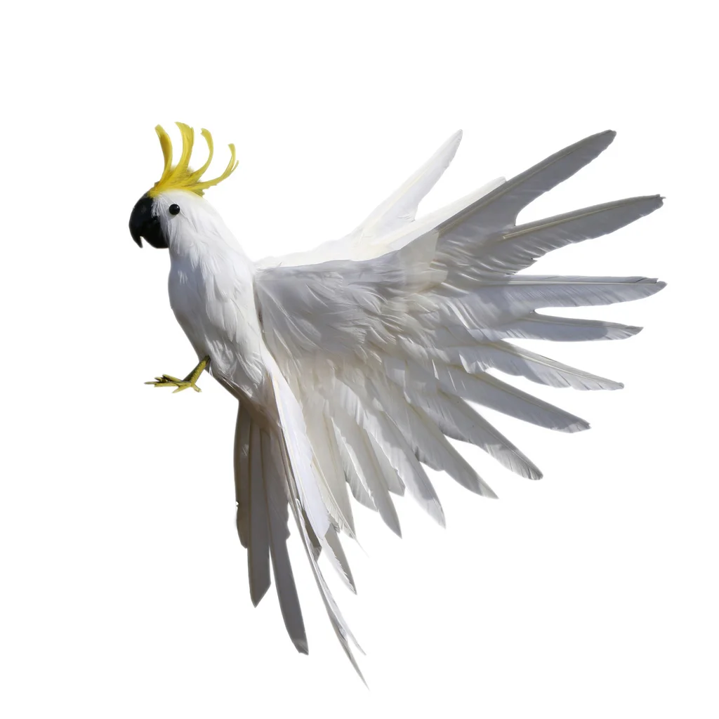 15.7inch White Садовый орнамент, искусственная птица, попугай, статуэтка, домашний офис, декор стола - Цвет: 15.7inch White