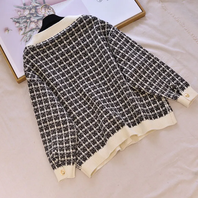 Very fairy Loose Knit Cardigan Female Korean Lazy Wind Single-breasted Large Size Sweater Women Thicken feminine coat SS89 |