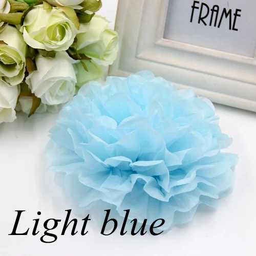 5 шт. " 6" " 10" 1" ткани свадебные бумажные цветы шар помпоны для дня рождения вечеринки детский душ принадлежности Свадебные украшения дома - Цвет: Light blue