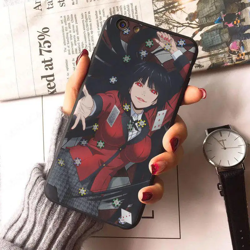 Уникальный роскошный силиконовый чехол Kakegurui для телефона iphone 8 8plus 7 7plus 6 6plus 5 5s XR