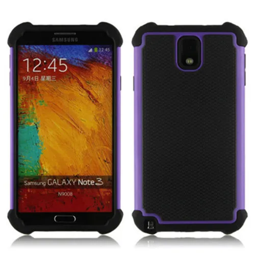 Фиолетовый Противоударный пластиковый защитный чехол для samsung Galaxy Note III 3 N9000 N9002 N9005 Hybrid - Цвет: Фиолетовый