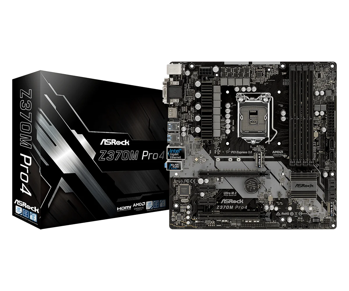 Материнская плата ASROCK Z370M PRO4 8 го поколения поддержка Micro ATX DDR4 8600K|Материнские